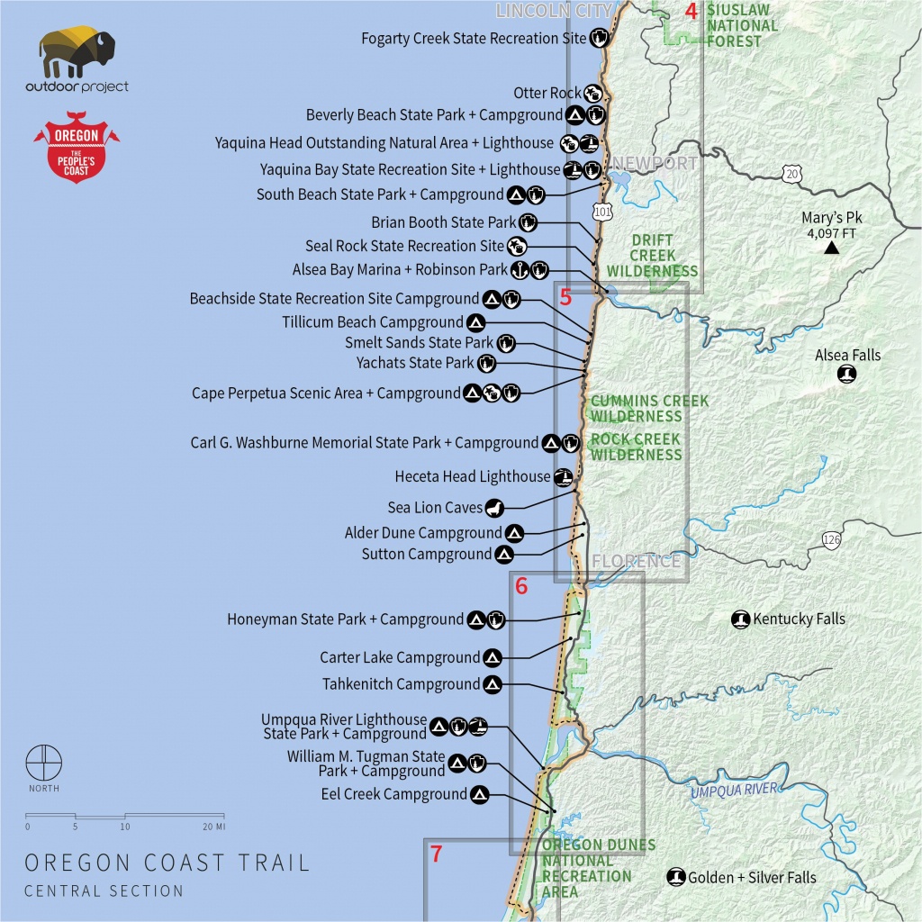 Oregon Coast Map Pdf | Secretmuseum - Oregon California Coast Map