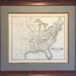 Original Map Of The Republic Of Texas And The United States   Republic Of Texas Map Framed