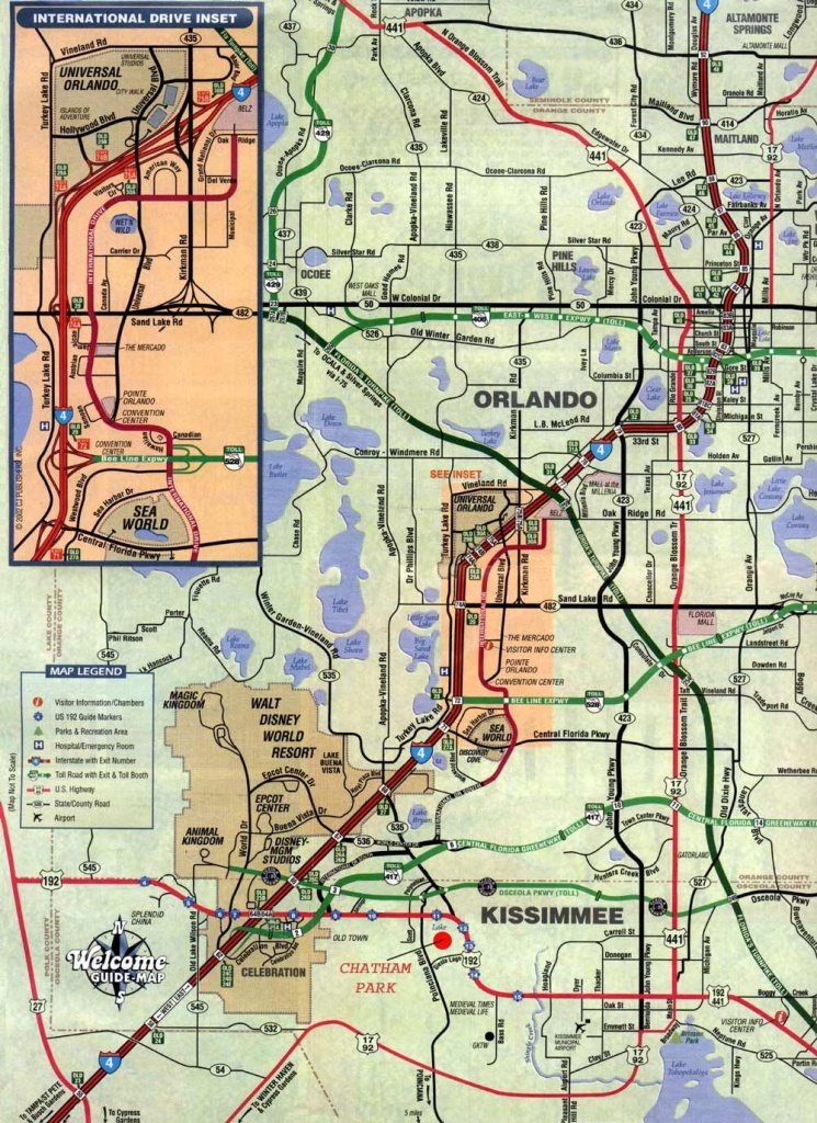 Orlando And Kissimmee Florida Map - Orlando Florida • Mappery - Road Map Of Orlando Florida