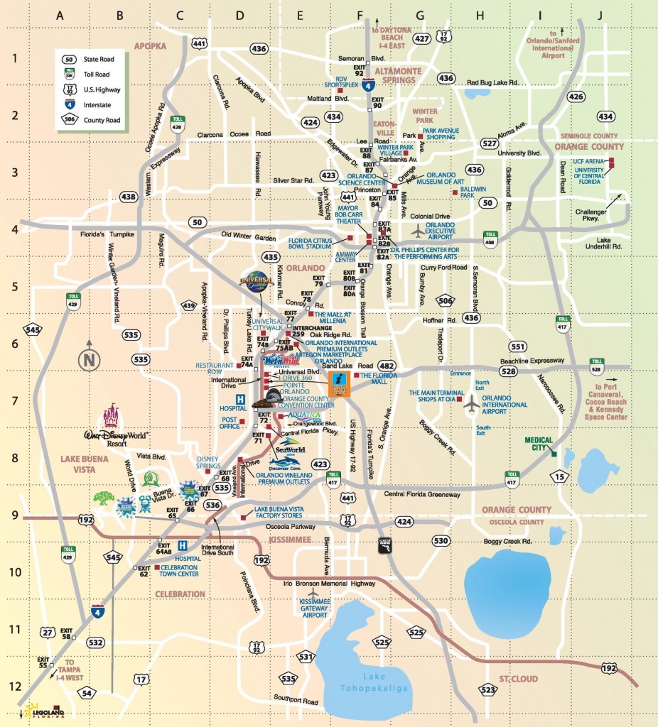 Orlando Attractions Map - Map Of Orlando Attractions (Florida - Usa) - Orlando Florida Attractions Map