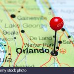 Orlando Pinned On A Map Of Florida, Usa Stock Photo: 123728439   Alamy   Map Of Florida Near Orlando