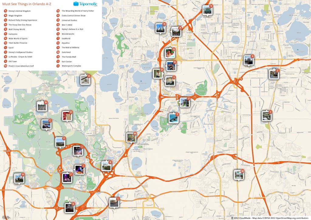 Orlando Printable Tourist Map In 2019 | Free Tourist Maps - Orlando Florida Attractions Map