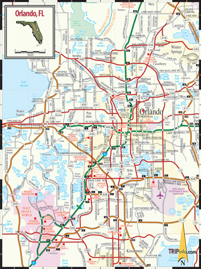 Orlando Road Map - Road Map Of Orlando Florida