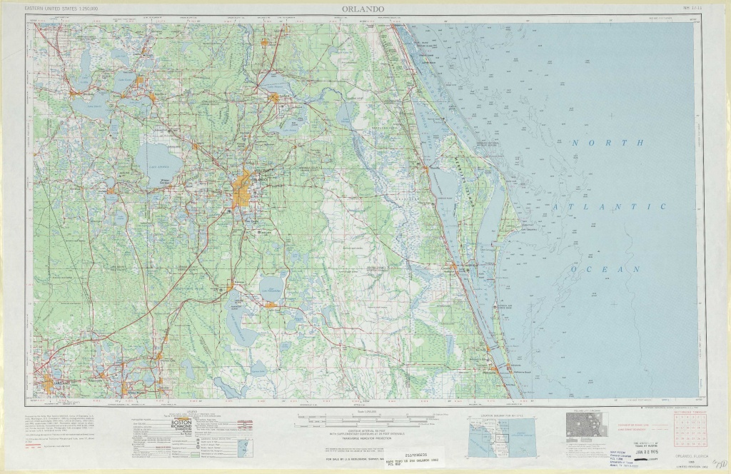Orlando Topographic Maps, Fl - Usgs Topo Quad 28080A1 At 1:250,000 Scale - Usgs Topographic Maps Florida