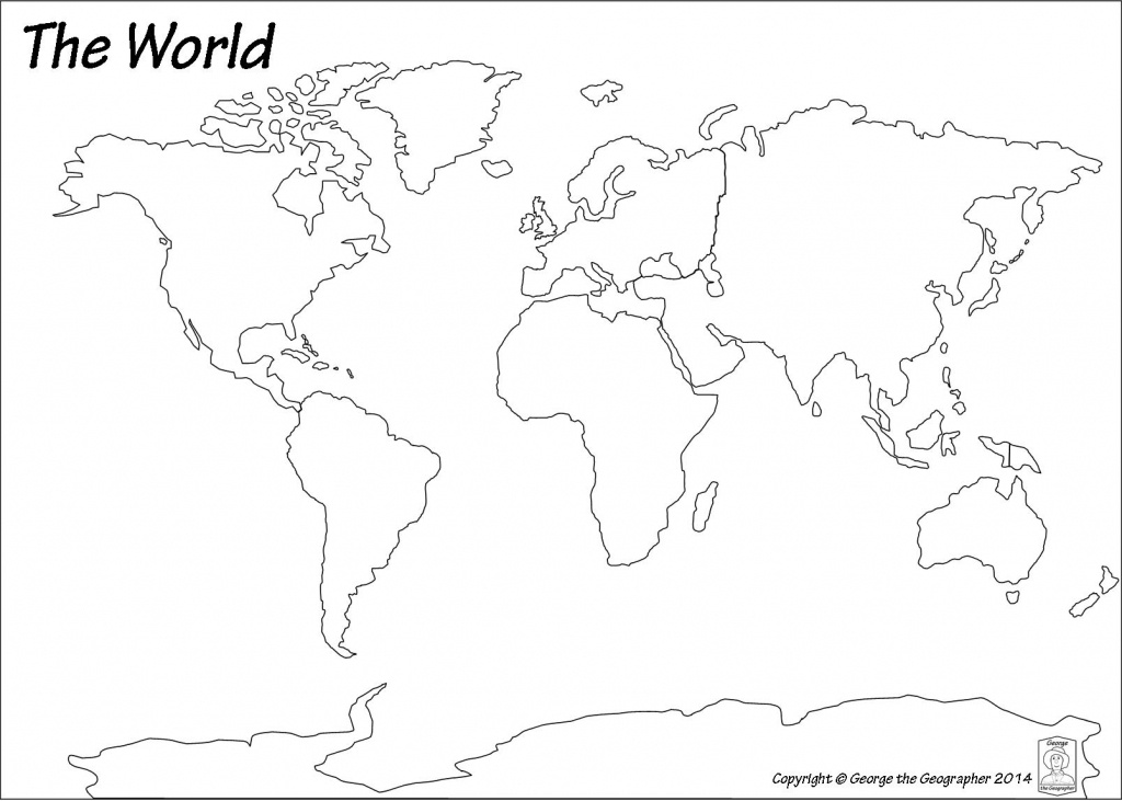 Outline Base Maps - Continents And Oceans Map Quiz Printable