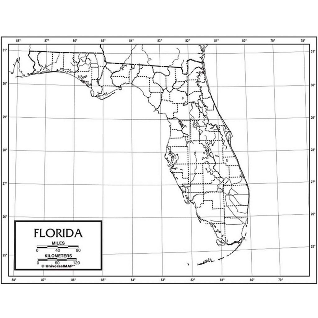 Outline Map Laminated Florida - Uni21231 | Kappa Map Group - Laminated Florida Map