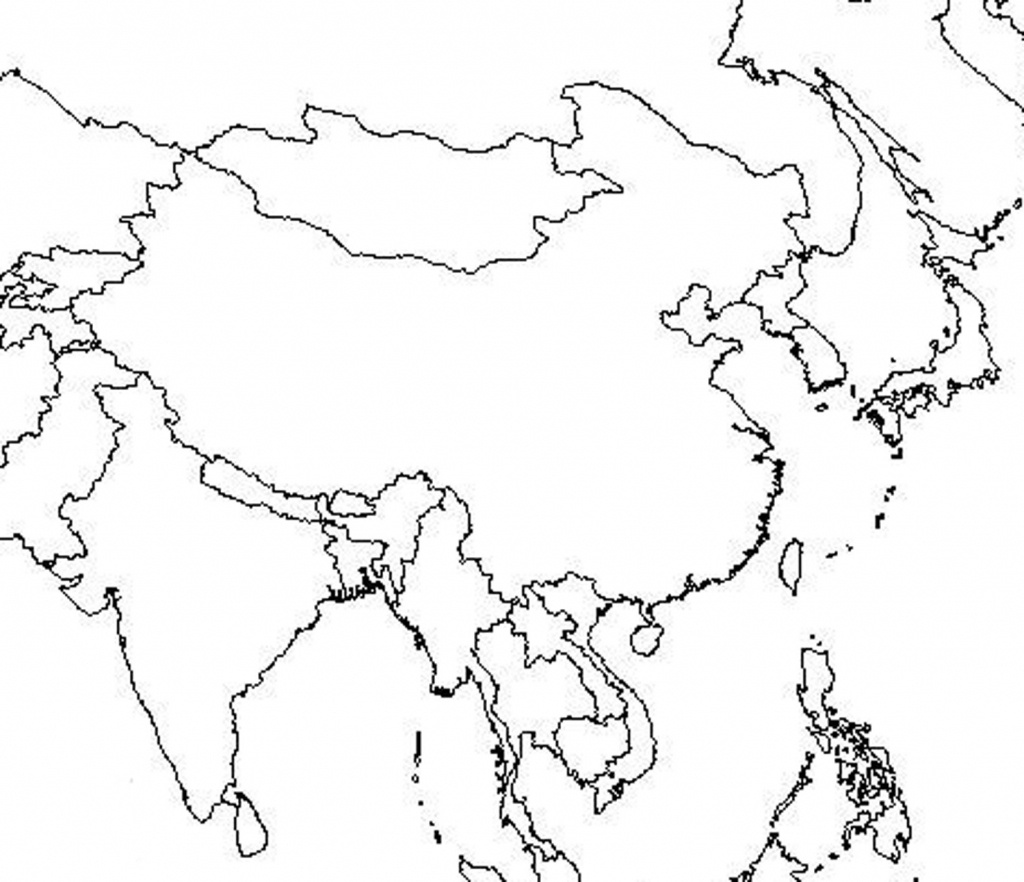 Outline Map Of Asia And Middle East Free Printable Coloring Page - Asia Outline Map Printable
