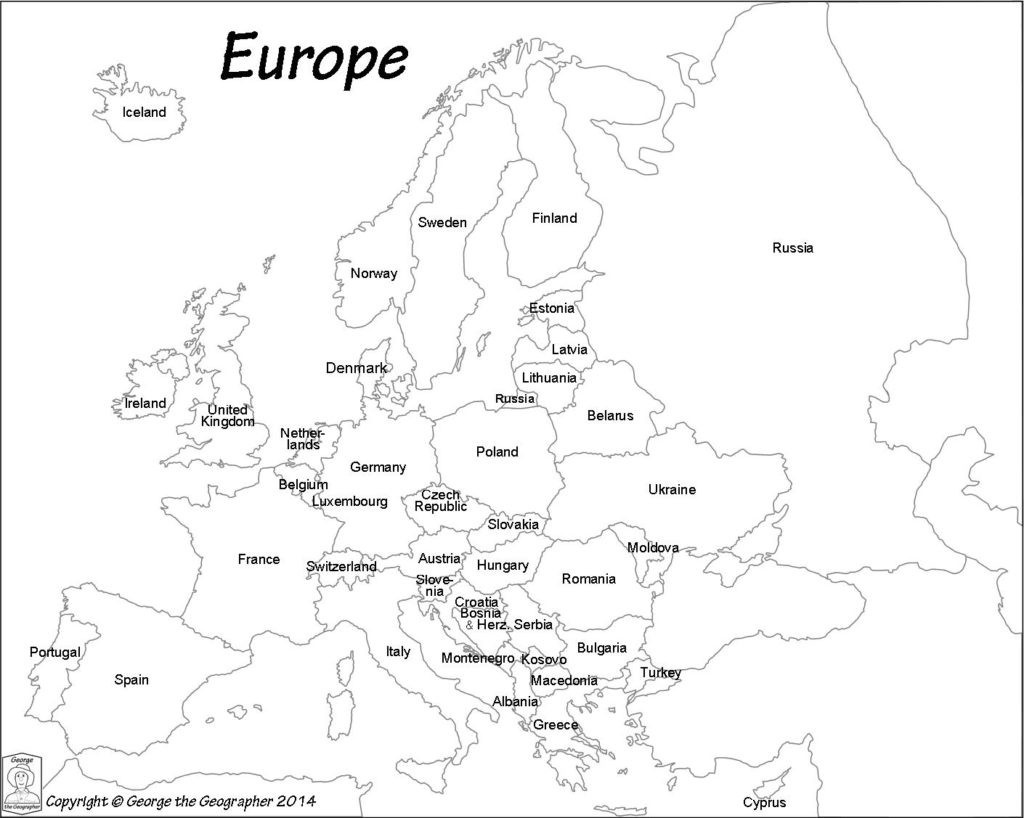 Outline Map Of Europe Political With Free Printable Maps And For - Printable Map Of Europe