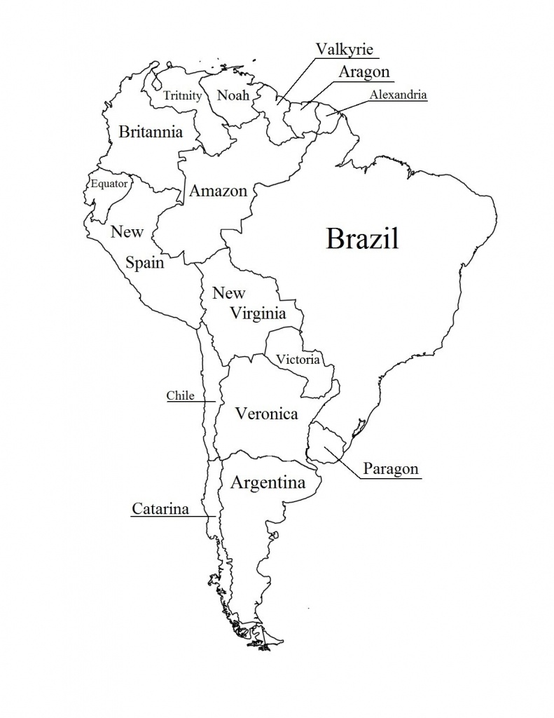 Outline Map Of South America Printable With Blank North And For New - Printable Map Of North And South America