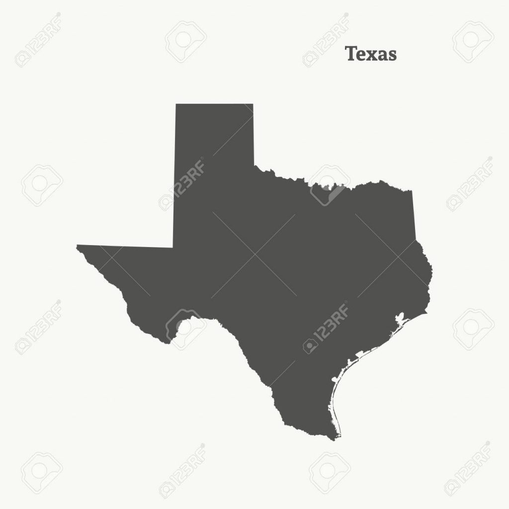Outline Map Of Texas Royalty Free Cliparts, Vectors, And Stock - Free Printable Map Of Texas