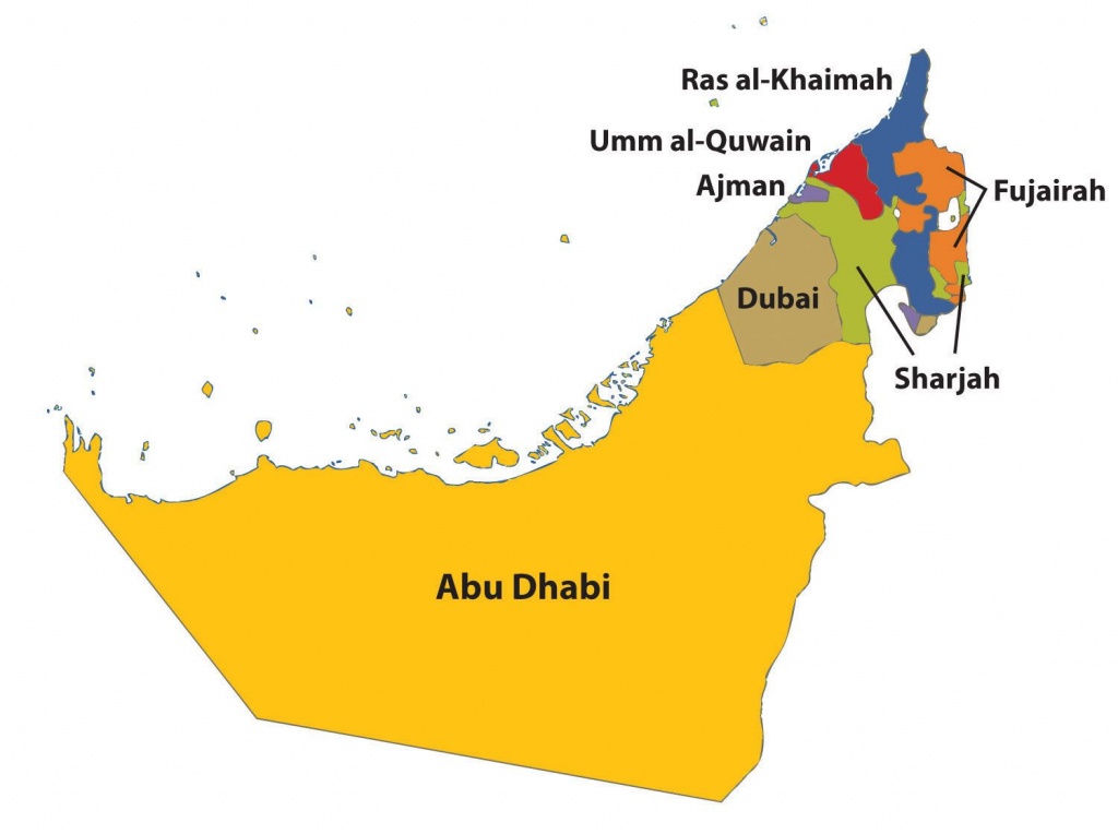 Outline Map Of Uae With 7 Emirates - Google Search | General - Outline Map Of Uae Printable