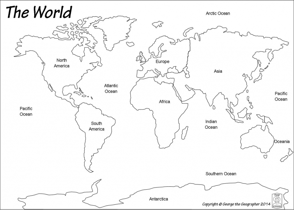 Outline World Map | Map | World Map Template, World Map Printable - 7 Continents Map Printable