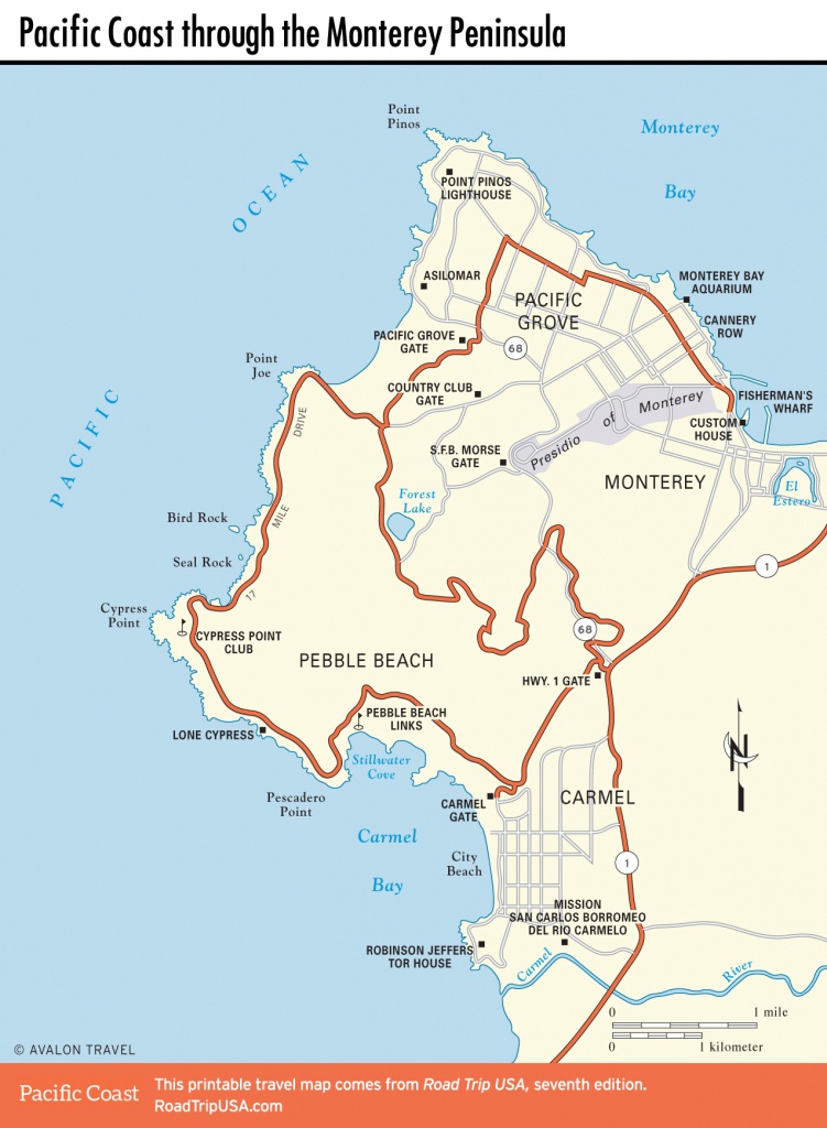 Pacific Coast Route Through Monterey, California | Road Trip Usa - Monterey Beach California Map