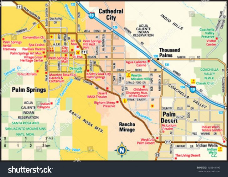 Map Of Palm Springs California And Surrounding Area