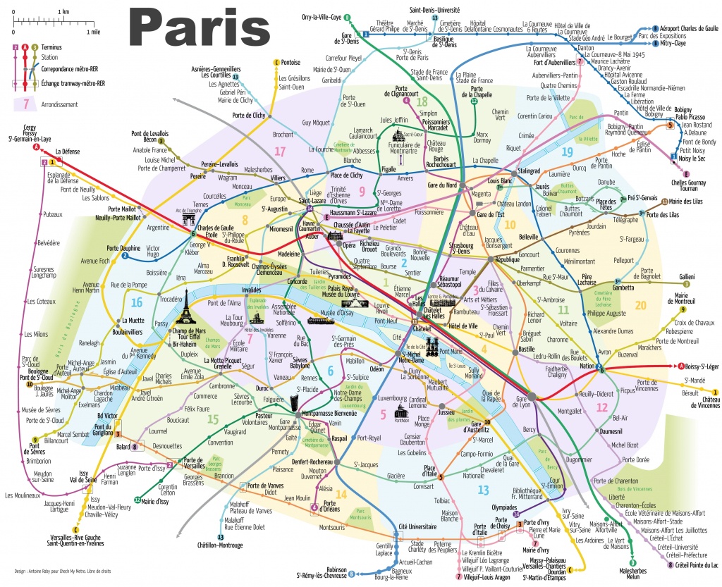Paris Attractions Map Pdf - Free Printable Tourist Map Paris, Waking - Printable Map Of Paris With Tourist Attractions
