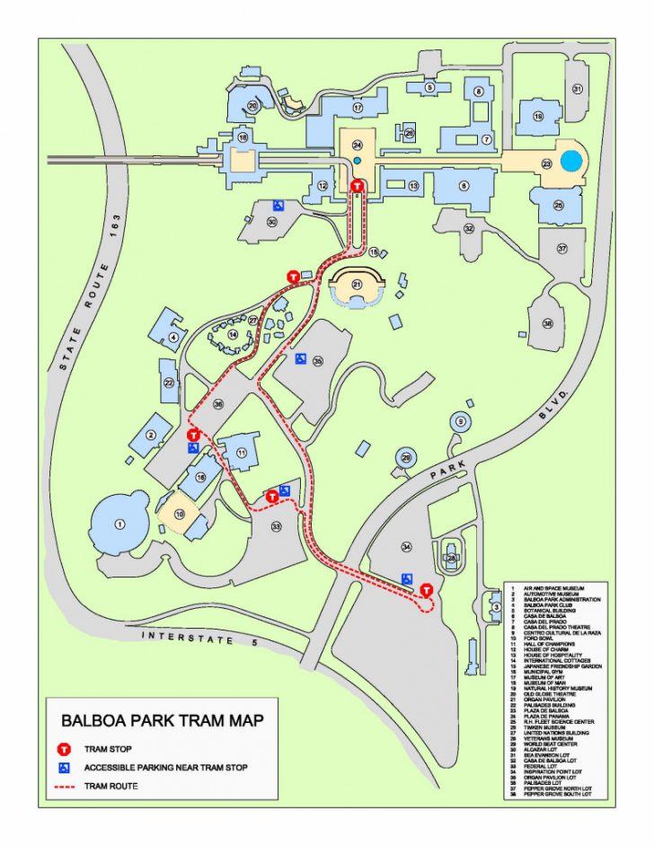 Map Of Balboa Park San Diego California