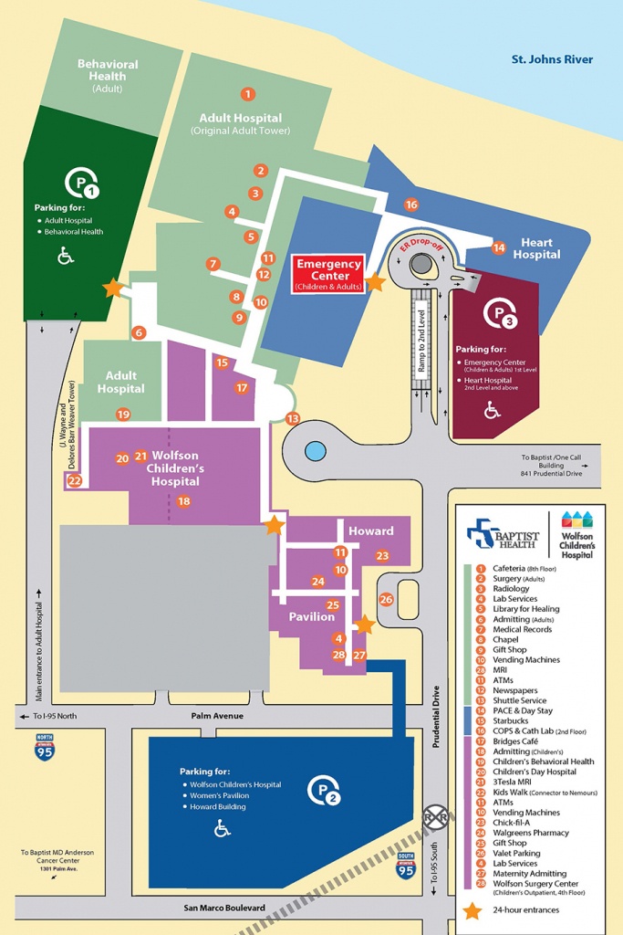 Parking And Campus Map| Baptist Heart Hospital | Jacksonville, Florida - Florida Hospital South Map