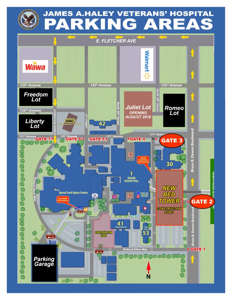 Parking Changes - James A. Haley Veterans&amp;#039; Hospital - Tampa, Florida - Florida Hospital South Map