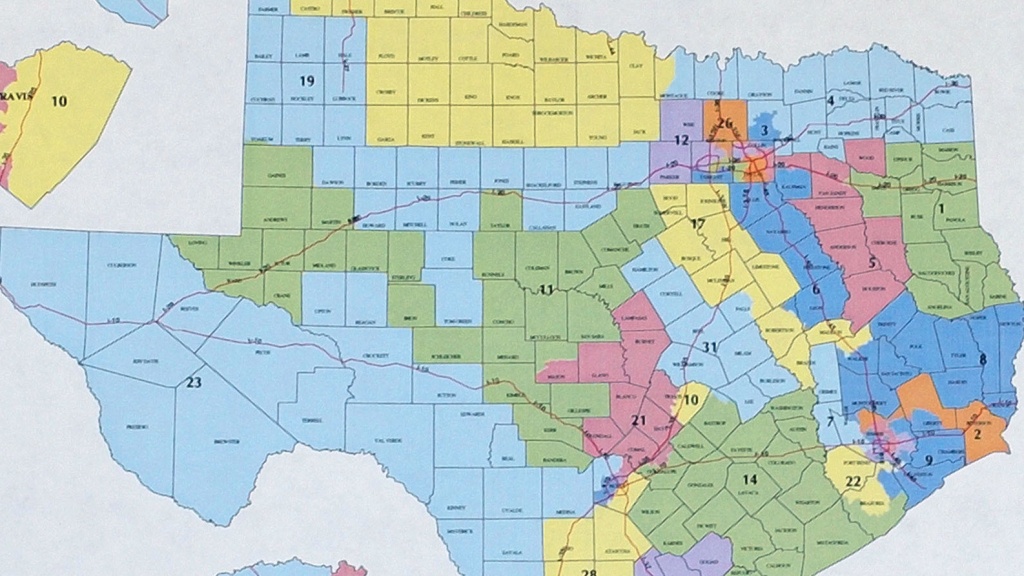 Part Of Texas&amp;#039; Congressional Redistricting Map From 2003. The Lead - Texas State Senate District 19 Map