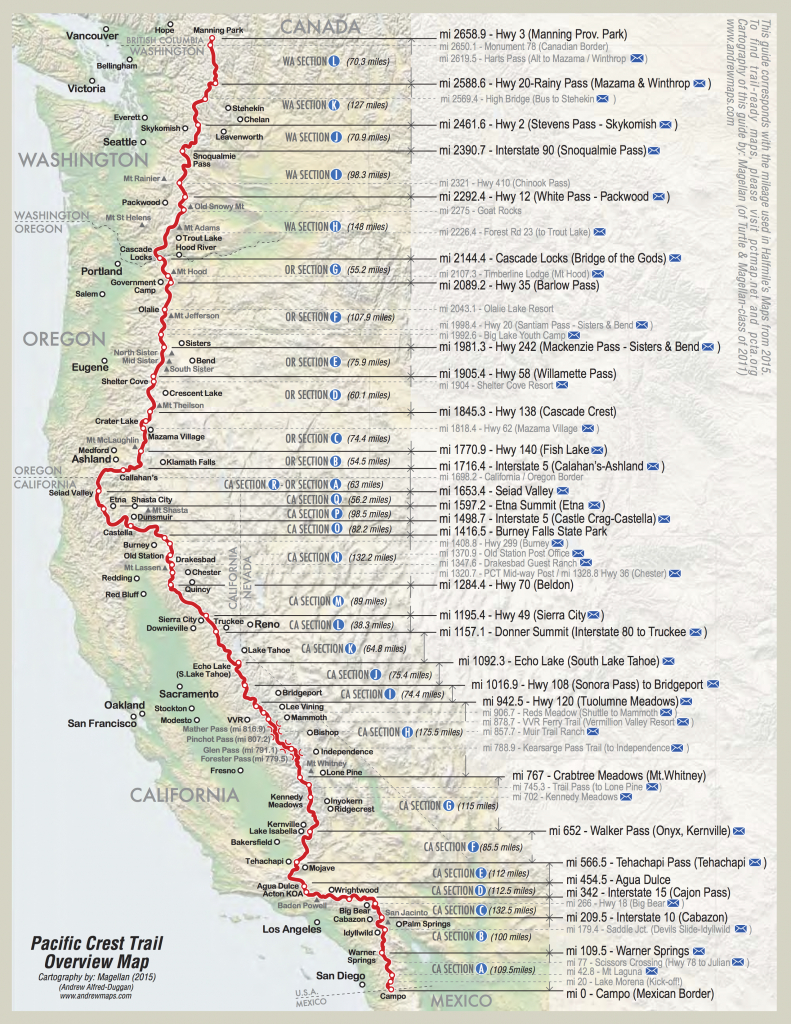 Pct Map California | California Map | Pct | Forrest Gump, Kanada A - Pct Map California