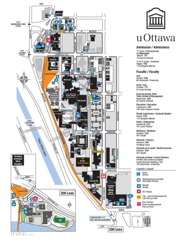 Pdf Maps | Facilities | University Of Ottawa - Printable Map Of Ottawa
