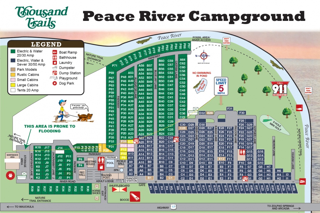 Peace River Rv &amp;amp; Camping Resort (Thousand Trails) - Wauchula, Fl - Thousand Trails Florida Map