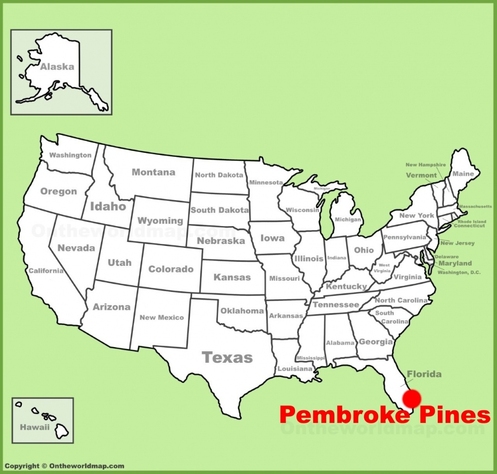 Pembroke Pines Location On The U.s. Map - Pembroke Pines Florida Map