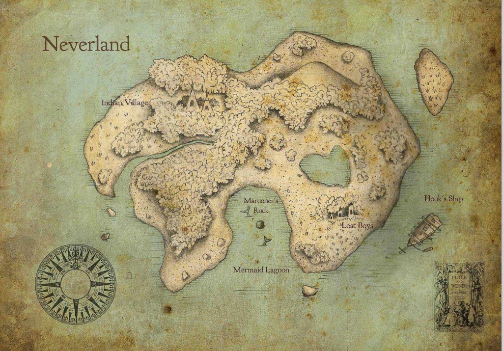 Peter Pan Neverland Map Print For $20.00 -- I Wanna Frame This And - Neverland Map Printable