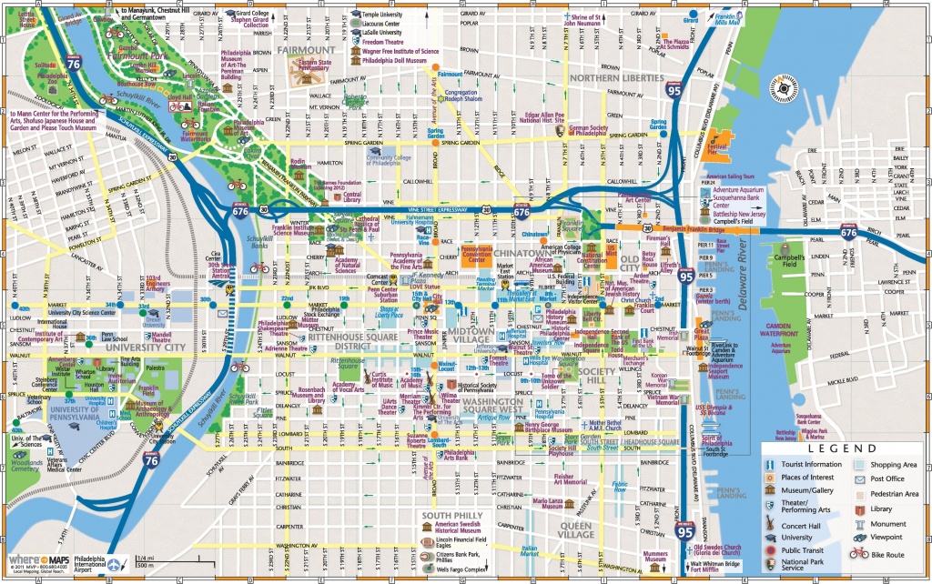 Philadelphia Downtown Map - Printable Map Of Philadelphia