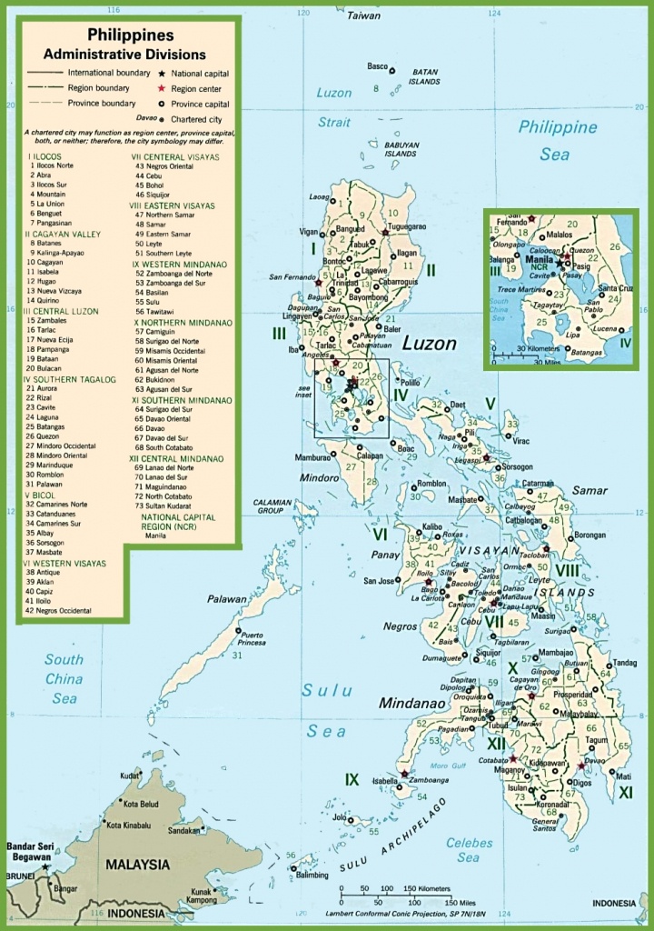 Philippines Political Map - Free Printable Map Of The Philippines