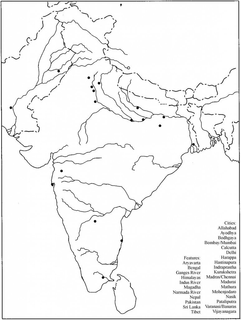 Physical Map Of India Blank And Travel Information | Download Free - Physical Map Of India Outline Printable