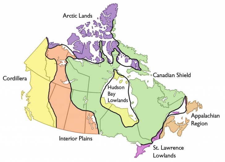 Physiographic Regions | The Canadian Encyclopedia - Printable Map Of ...