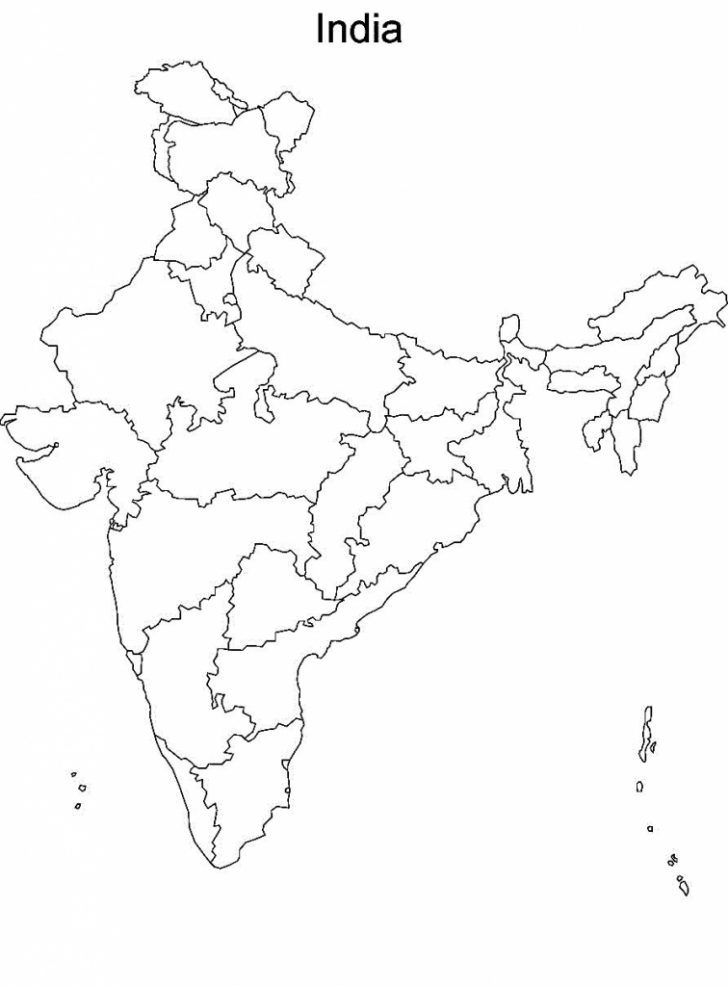 Printable Outline Map Of India
