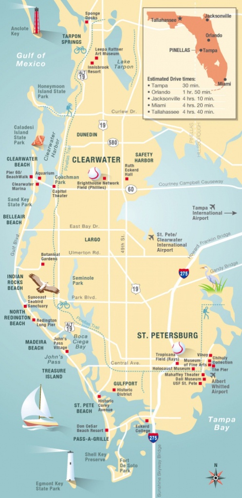 Pinellas County Map Clearwater, St Petersburg, Fl | Florida - Florida Vacation Map