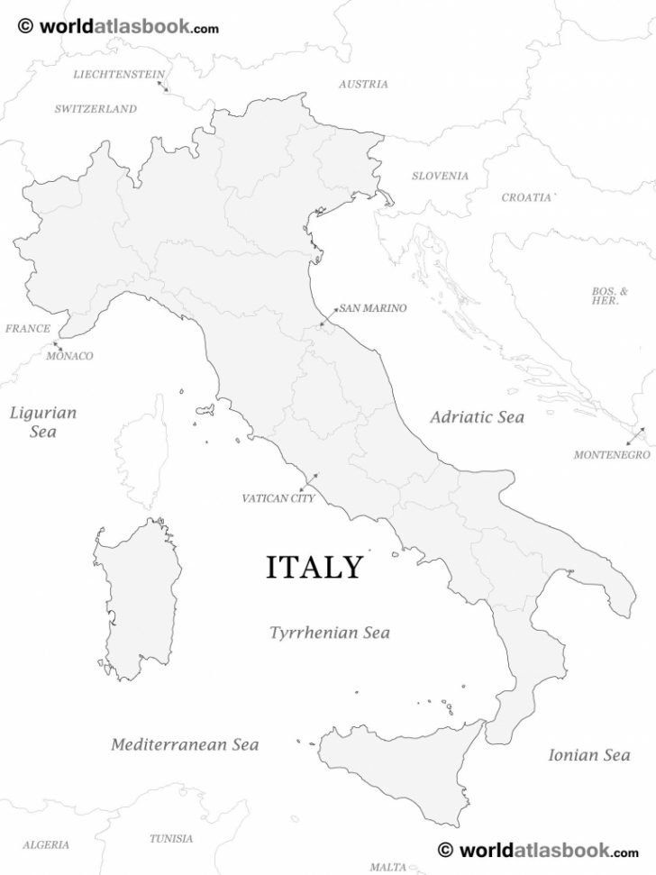 Printable Map Of Italy For Kids