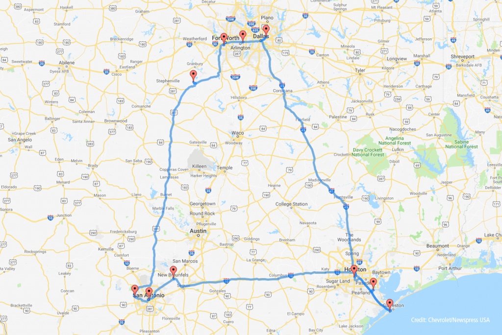 Places Missed On The &amp;#039;perfect&amp;#039; Texas Road Trip Map | Roadloans - Texas Road Map 2018