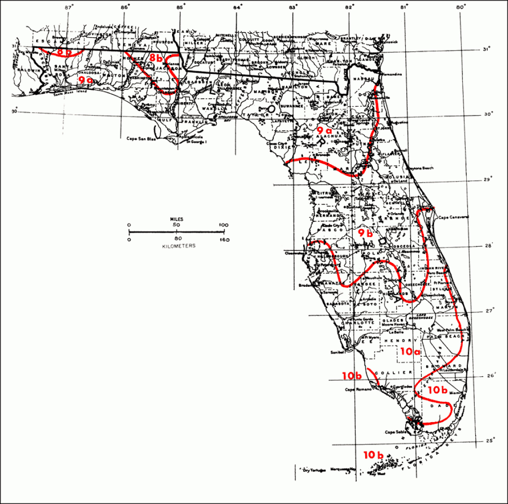 Plant Hardiness Zones, 1978 - Plant Zone Map Florida