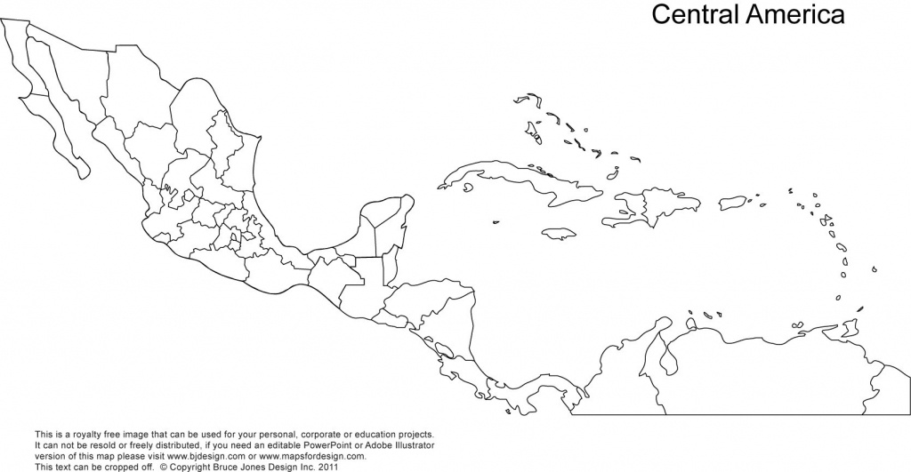Political Map Of Central America And The Caribbean Nations At Mexico - Central America Outline Map Printable