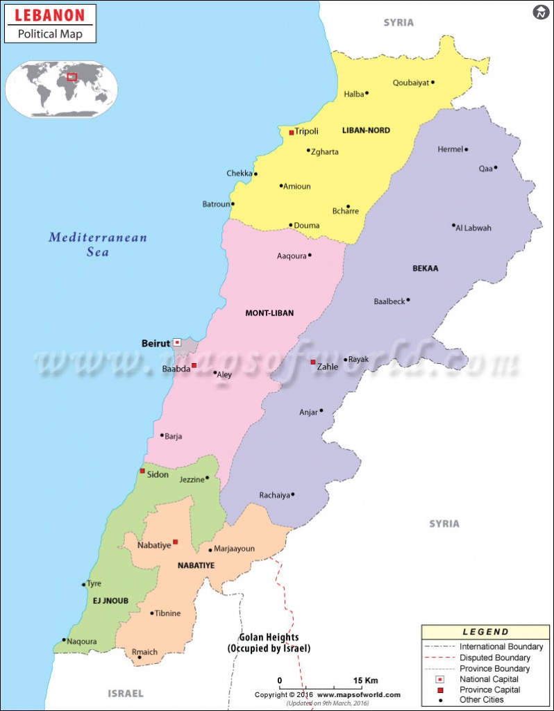 Political Map Of Lebanon | Lebanon Governorates Map - Printable Map Of Lebanon
