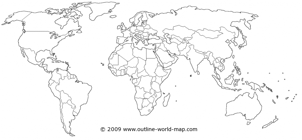 Political White World Map - B6A | Outline World Map Images - World Map Outline Printable