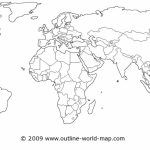 Political World Map White Thin B6A In Blank Printable 6   World Wide   Printable World Map Outline Ks2