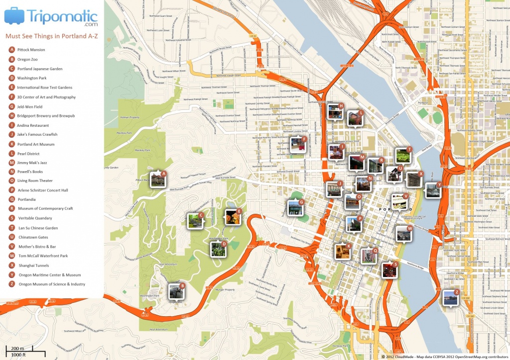 Portland Printable Tourist Map In 2019 | Travel Tips And Maps - Printable Map Of Portland Oregon
