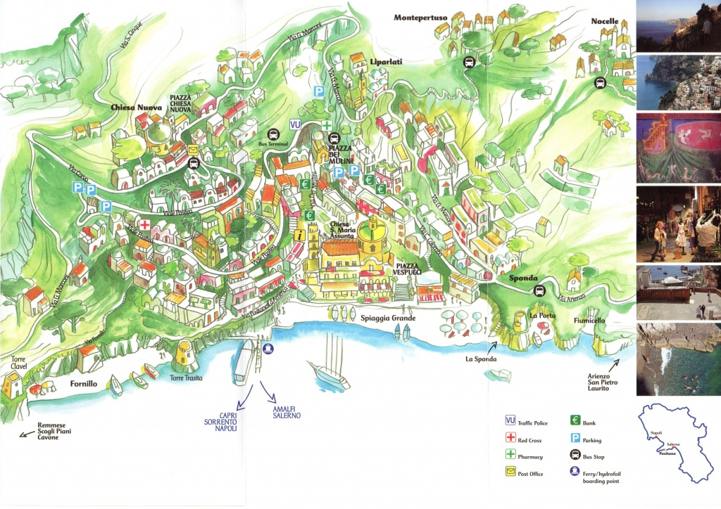 Positano Map - Printable Street Map Of Sorrento Italy
