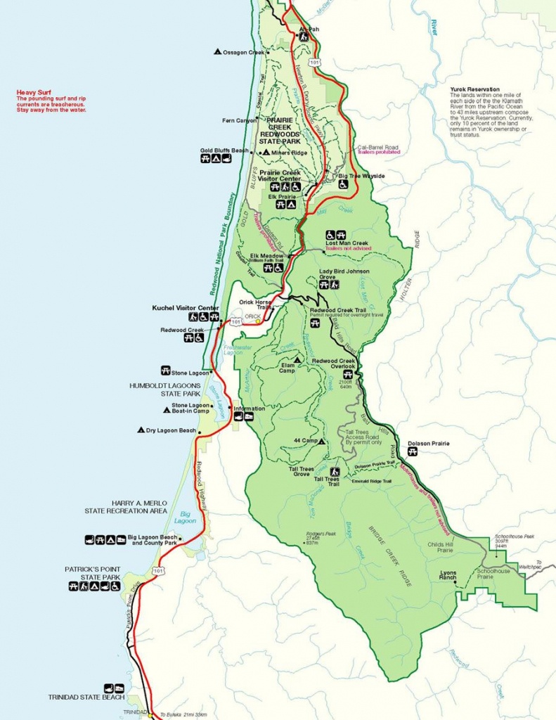 Prairie Creek Redwoods Sp In Redwood National Park , Trinidad - National And State Parks In California Map