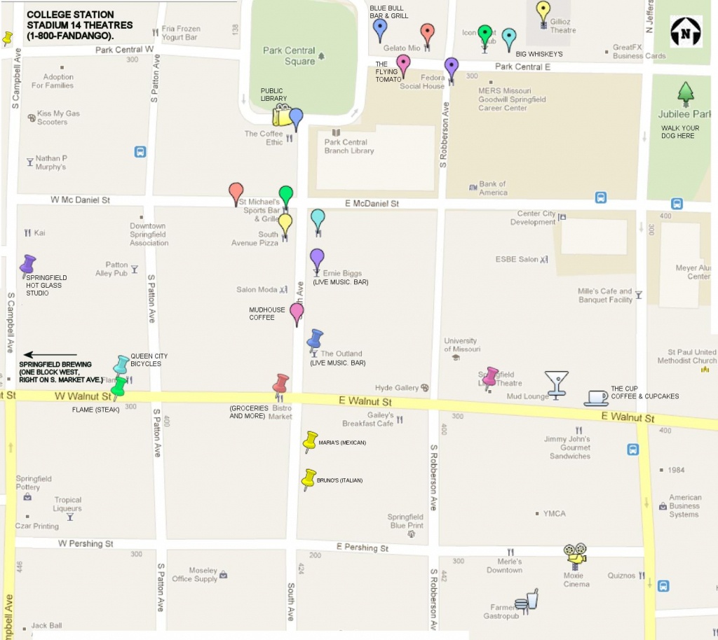 Print Map Of Downtown Springfield, Mo | 1-417-327-3911 | Aj Ellis - Printable Map Of Springfield Mo
