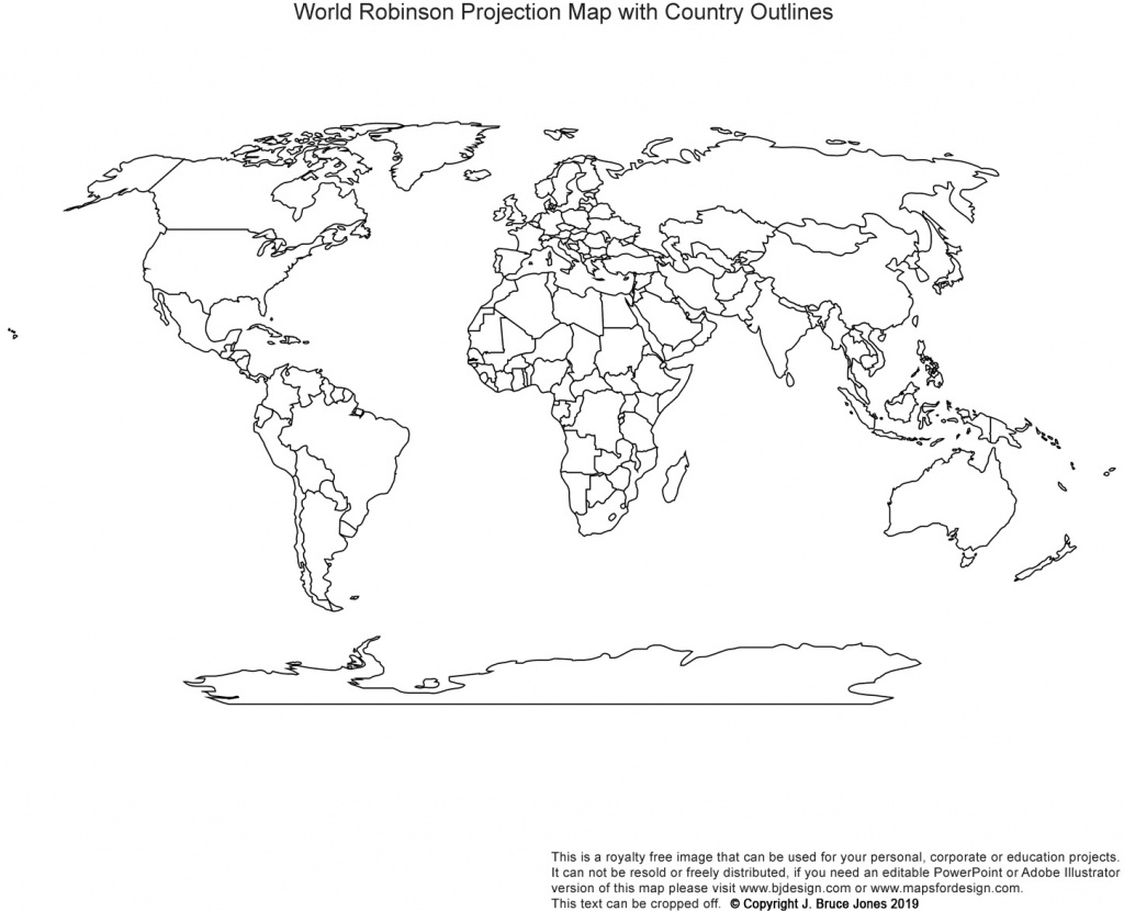 Printable, Blank World Outline Maps • Royalty Free • Globe, Earth - Blackline World Map Printable Free