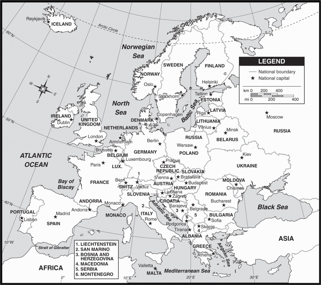 Printable Map Asia With Countries And Capitals Noavg Outline Of - Europe Map Black And White Printable