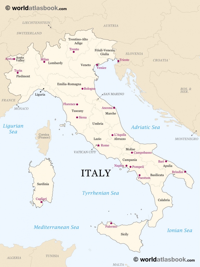 Printable Map Italy | Download Printable Map Of Italy With Regions - Printable Map Of Italy With Cities