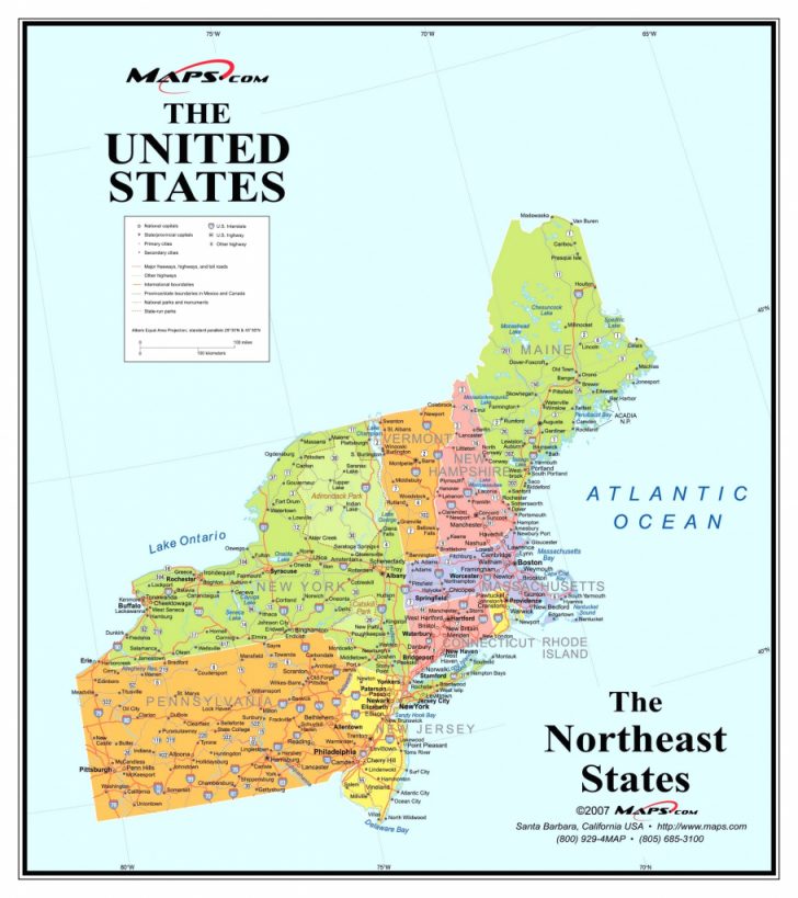 Printable Map Of North Eastern United States