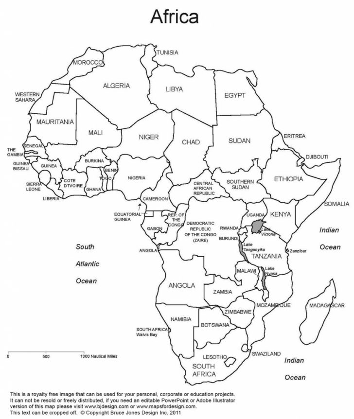 Printable Map Of Africa With Countries And Capitals